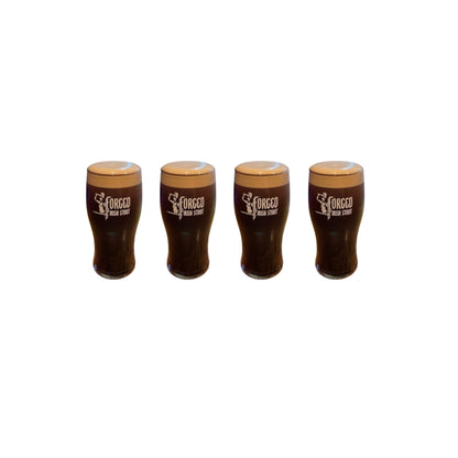 Set Of Four Forged Irish Stout Pint Glasses