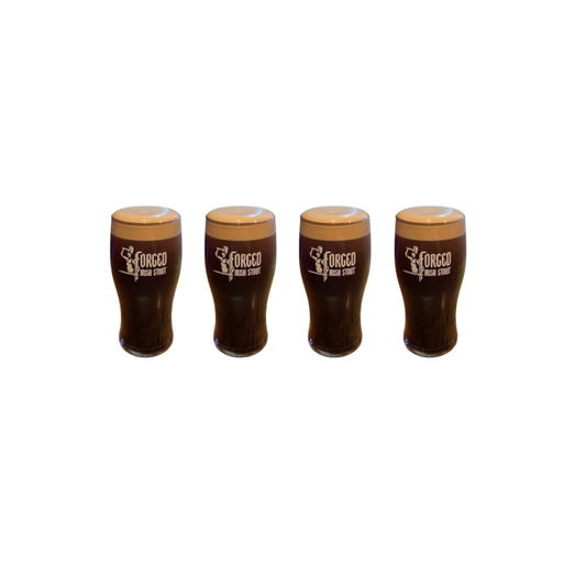 Set Of Four Forged Irish Stout Pint Glasses