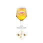 Cruzcampo Premium Beer Glass, 17cm Tall Crystal Stemware with Decorative Pattern, Includes Thin Midlands Bar Suppliers Beer Coaster