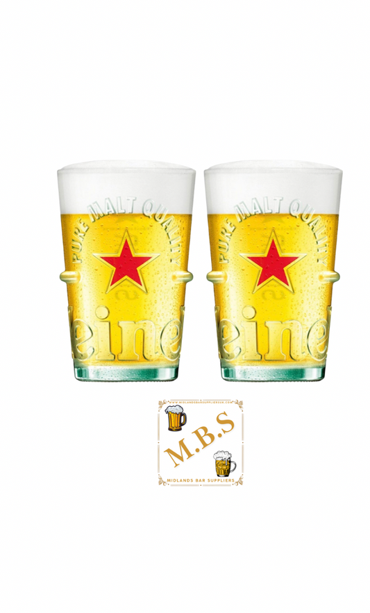 Limited Edition Heineken Silver Pint Glasses x2