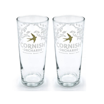 Cornish Orchards Cider Pint Glass, Clear, Set of 2