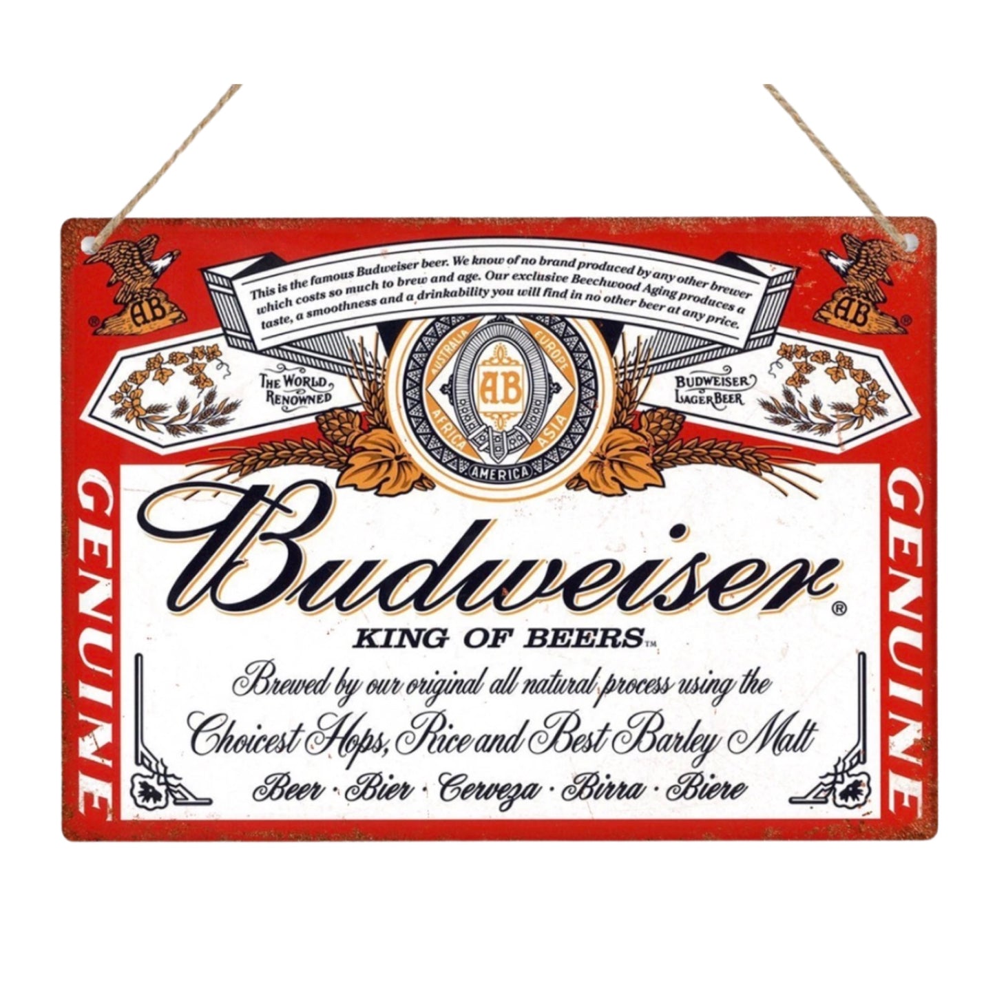 Budweiser Tin Sign A4 Size