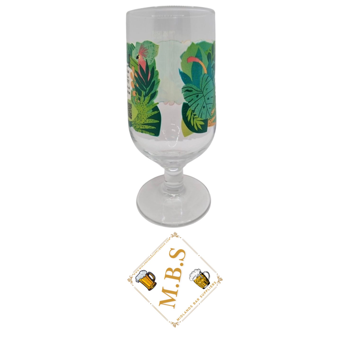 2X Old Mout Cider WWF Habitat Hero Pint Glasses, Tropical Leaf Design Glasses