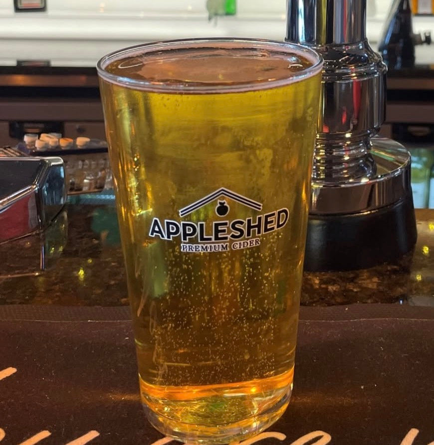 Appleshed Premium Cider Pint Glasses, Clear Glass Barware, Set of 2, Official Branded Drinkware