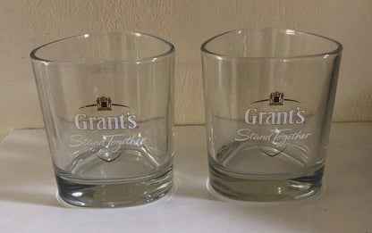 2 X Grants Whiskey Weighted Glasses