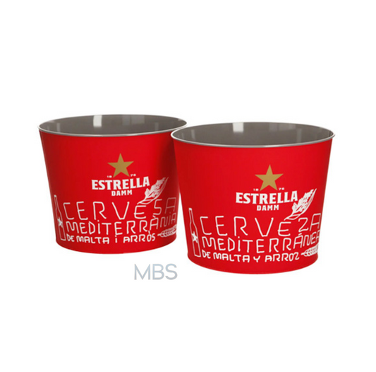1 X Estrella Damm Ice Bucket, 9" / 23cm Diameter - 7" / 18cm High, Brand New