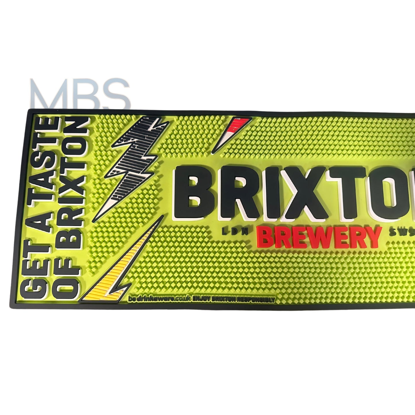 Brixton Brewery Rubber Bar Runner | Drip Mat I Brand New 60CM X 20CM