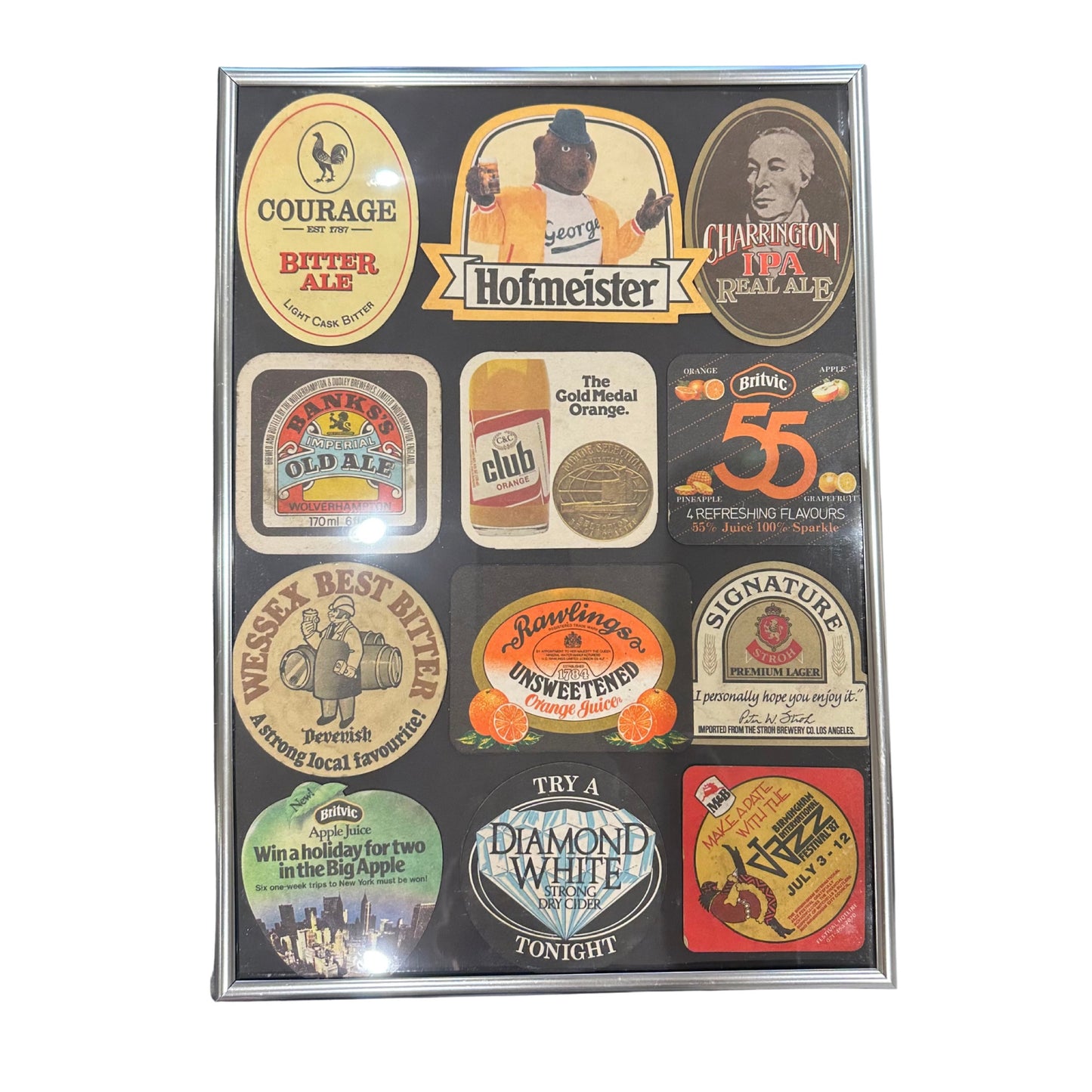 Old Beer Coasters Framed Picture | A3 Size