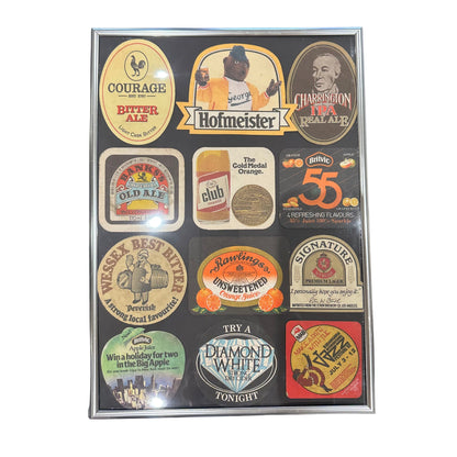 Old Beer Coasters Framed Picture | A3 Size