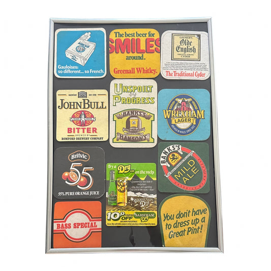 Old Beer Coasters Framed Picture | A3 Size