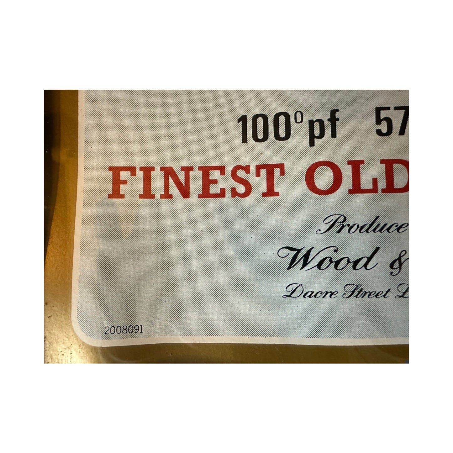 Rare Vintage Wood's 100 Old Navy Rum Pub Advertising Wall Mirror 45cm x 35cm