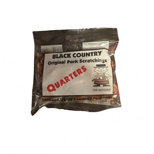 Traditional Black Country Pork Scratchings |QUARTERS| 20 X 50g Packs
