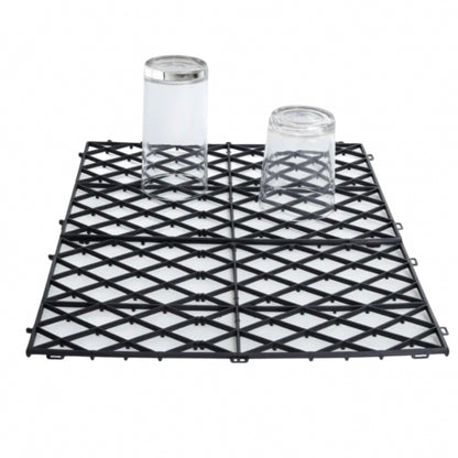 Black Interlocking Glass Mats - Pack of 10