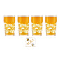 Goose Island Premium Beer Glass Set, Decorative Floral Pattern, 4 Pint Glasses with Midlands Bar Suppliers Coaster
