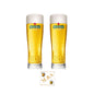 Heineken Premium Beer Glasses, Star Pint Design, 568ml/20oz, Set of 2 with Midlands Bar Suppliers Thin Coasters, CE Marked