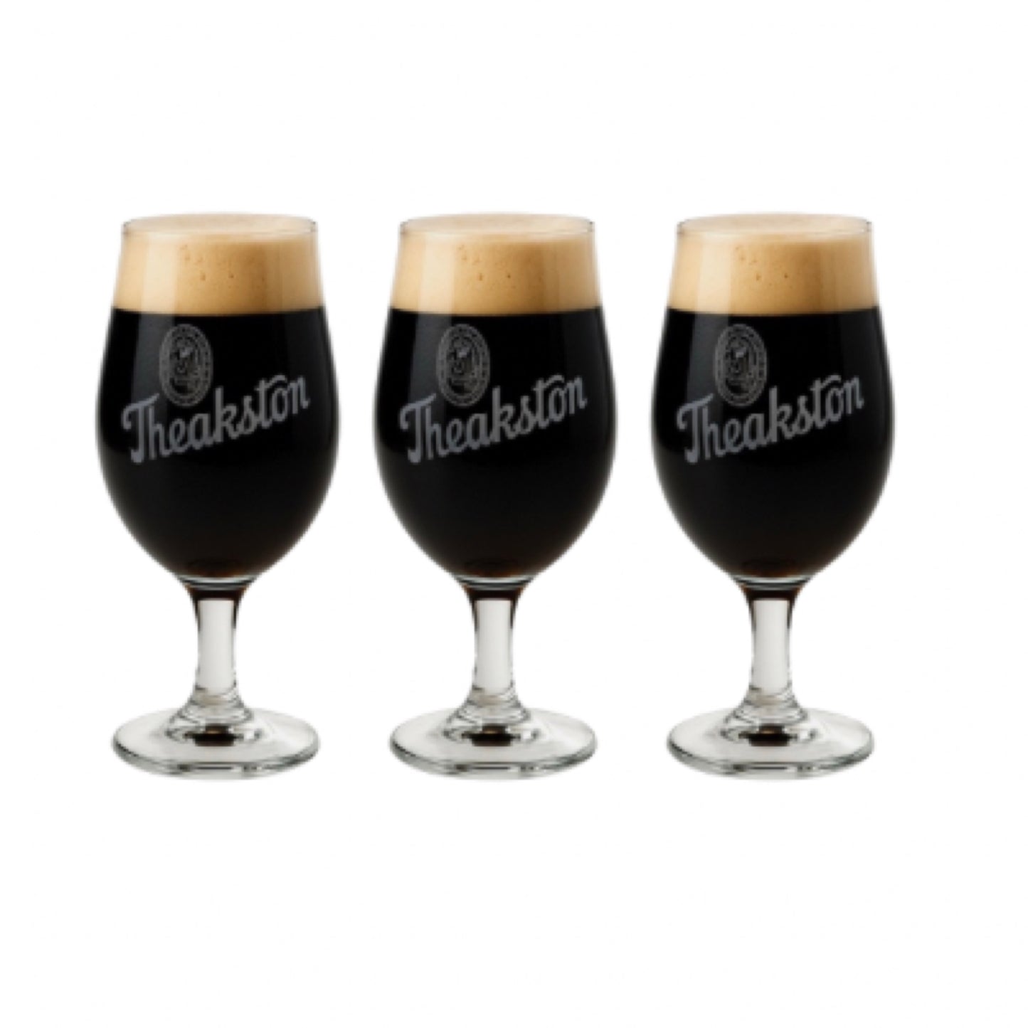 3 X Theakston’s Half Pint Beer Glasses