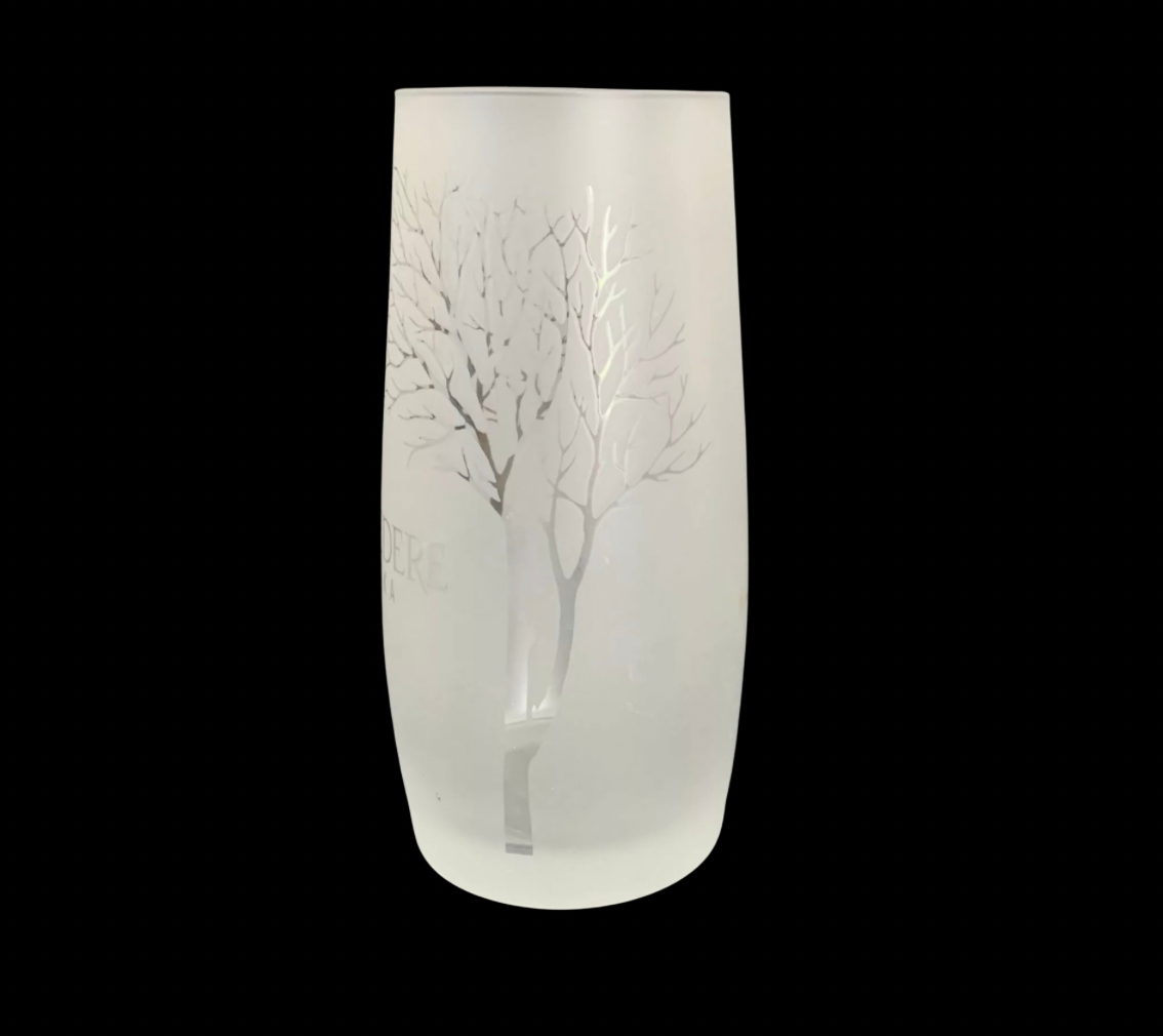 BELVEDERE RARE VODKA Frosted Glass 14.5 cm Tall NEW