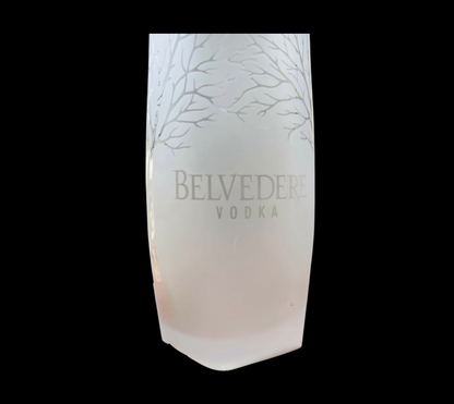 BELVEDERE RARE VODKA Frosted Glass 14.5 cm Tall NEW