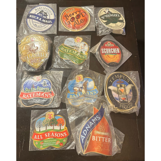 11 X Sealed Ale Clips/Badges