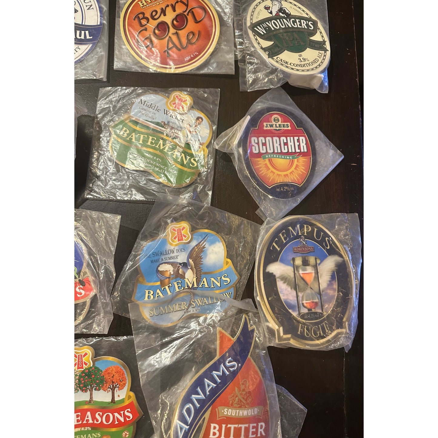 11 X Sealed Ale Clips/Badges