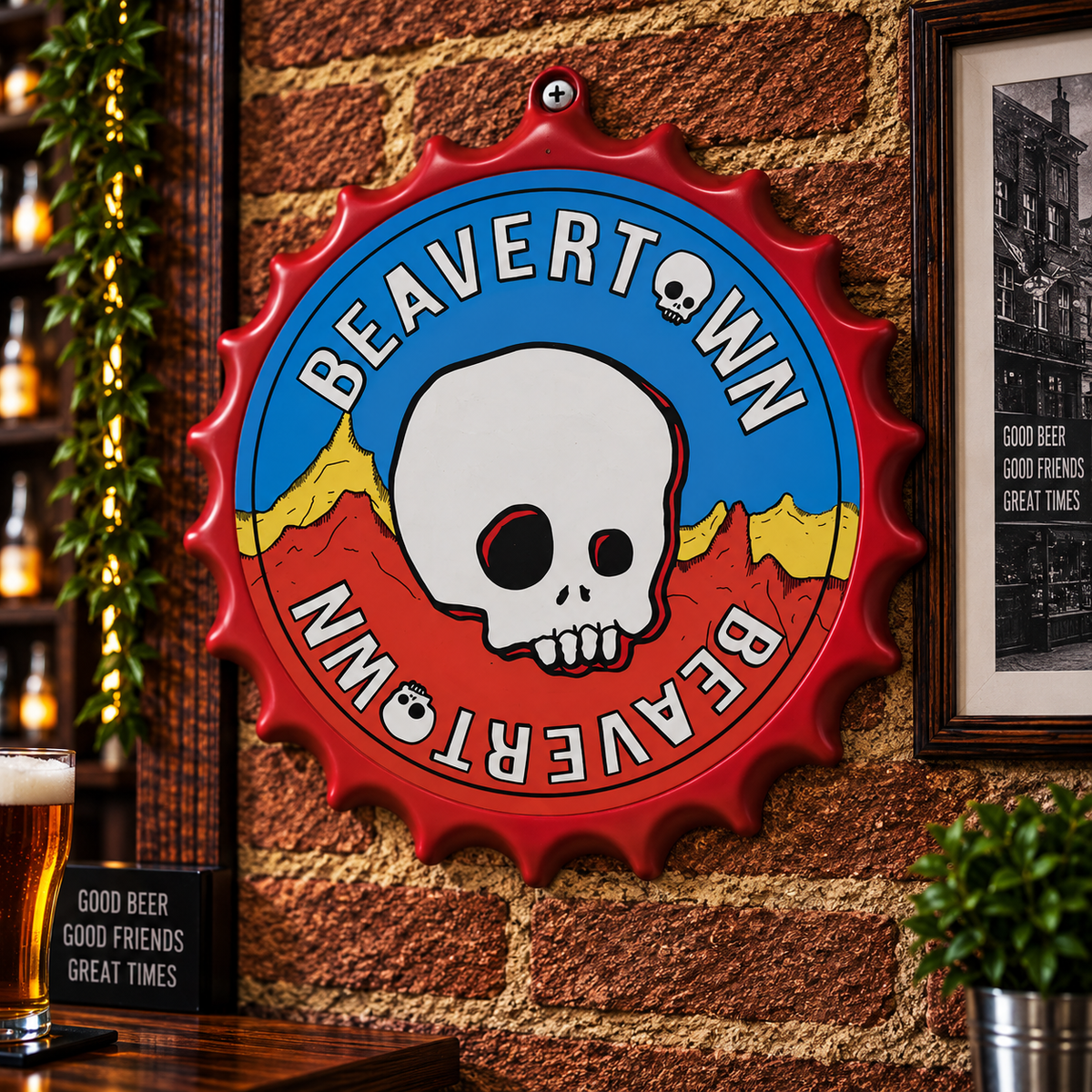 Beavertown Metal Bottle Cap Sign 35cm