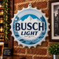 Busch Light Metal Bottle Cap Sign 35cm