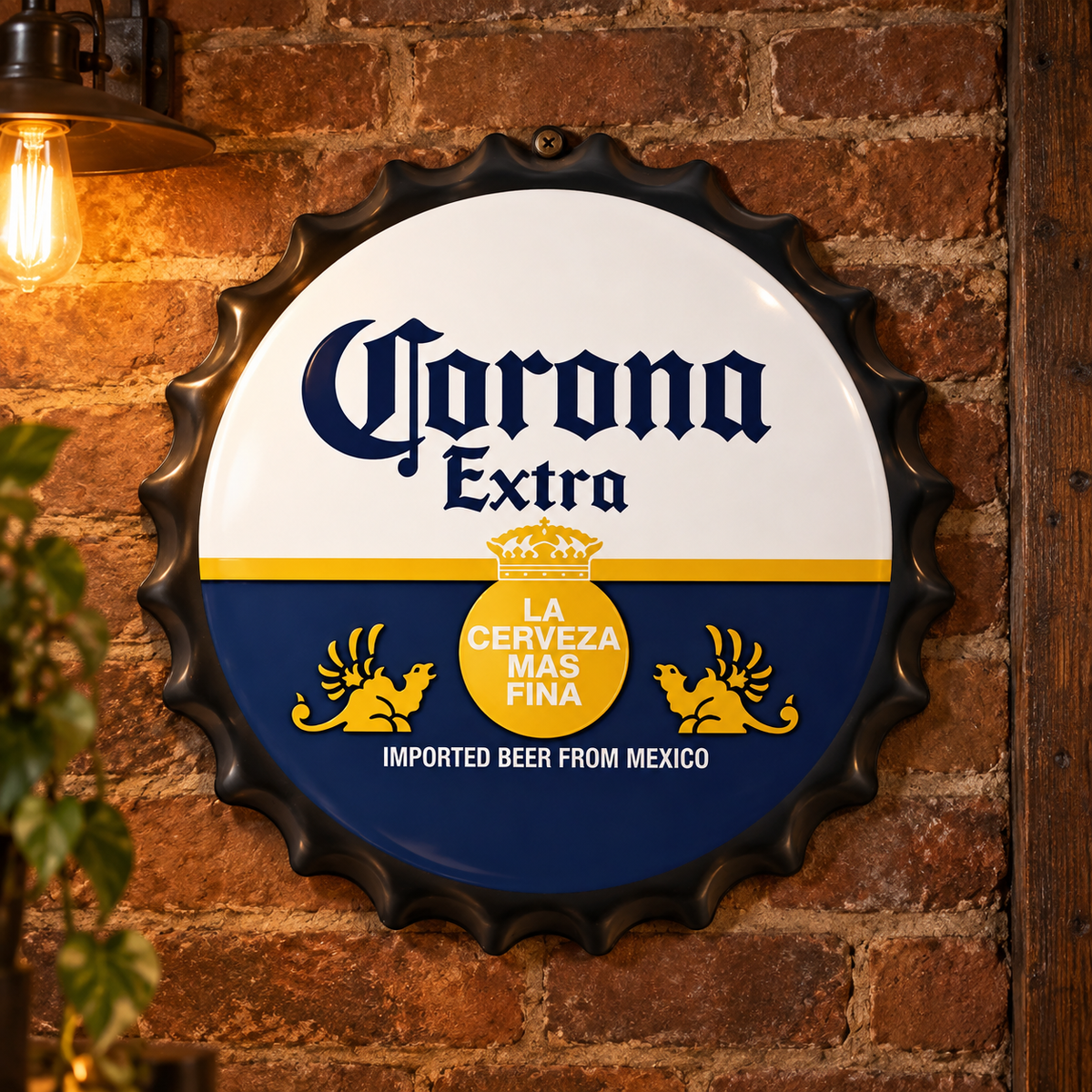 Corona Metal Bottle Cap Sign 35cm