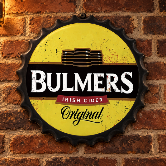 Bulmers Cider Metal Bottle Cap Sign 35cm