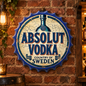 Absolut Vodka Metal Bottle Cap Sign 35cm