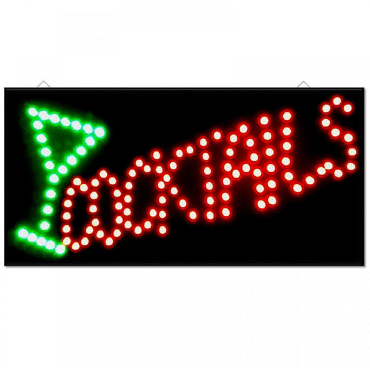 Led Bar Sign Cocktail Drinks Pub Club Window Display Light - Black
