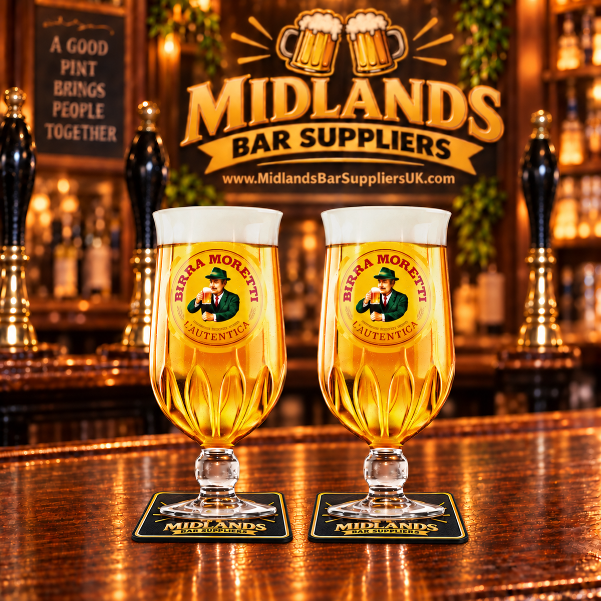 Birra Morretti 2025 Edition Pint Glasses | Set of 2 |