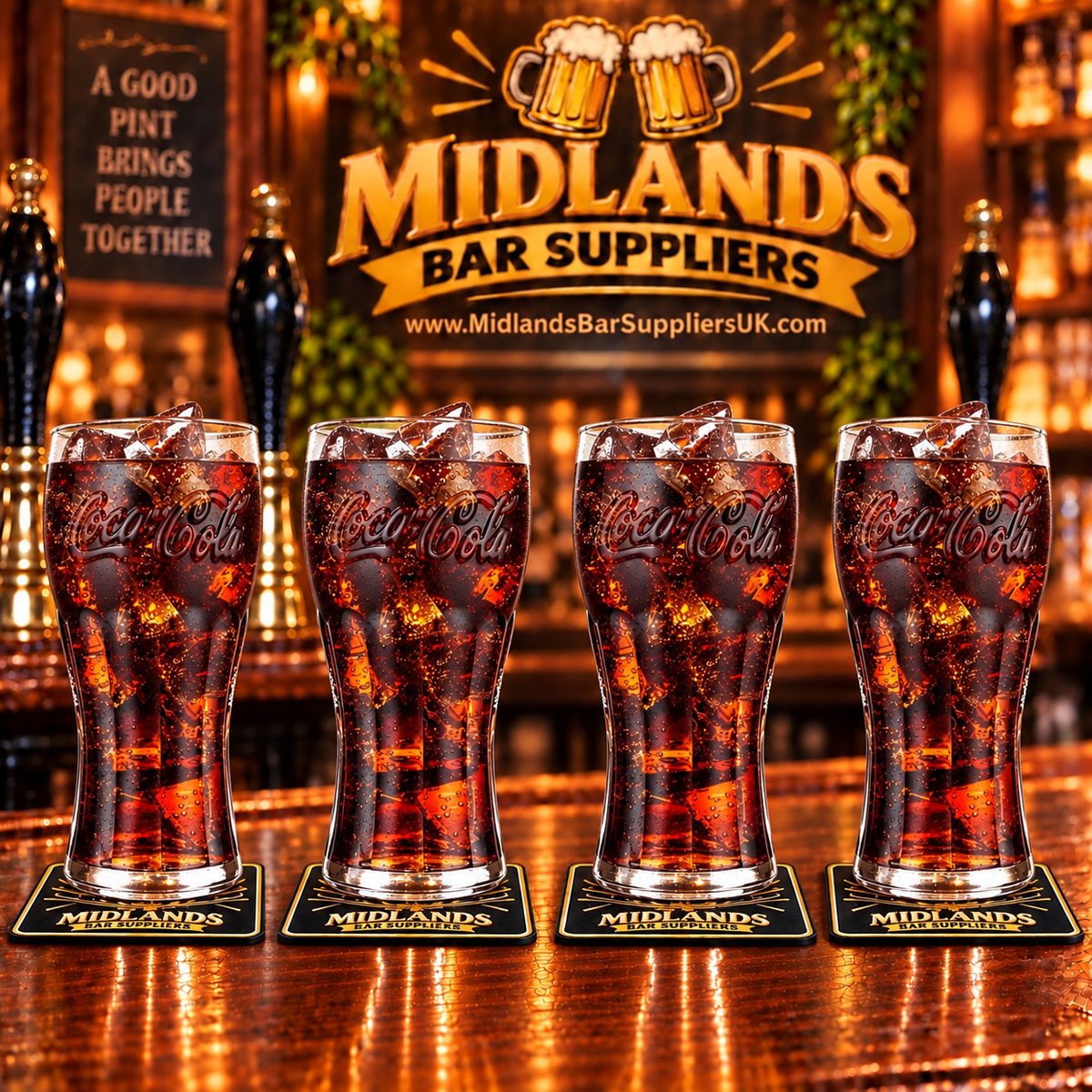 Coca Cola 16oz glasses  (450ml) | Set of 4