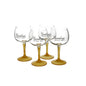 4 x  Gordon's Large Balloon Yellow Stem Gin Glass Bowl Goblet In Box New