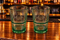 2 x Bacardi Rum Festival Mug ACRYLIC Glass Palm Relief Green Stackable