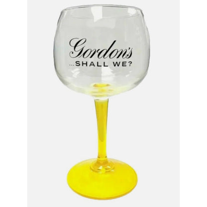 Gordon's Large Balloon Yellow Stem Gin Glass Bowl Goblet In Box New